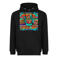 Black Western Horseshoe And Arrow With Leopard And Serape Seamless Pattern Heavyweight Hoodie - BundleAndBundleShop