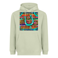Matcha Western Horseshoe And Arrow With Leopard And Serape Seamless Pattern Heavyweight Hoodie - BundleAndBundleShop