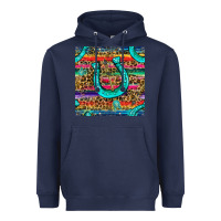 Navy Western Horseshoe And Arrow With Leopard And Serape Seamless Pattern Heavyweight Hoodie - BundleAndBundleShop