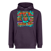Plum Western Horseshoe And Arrow With Leopard And Serape Seamless Pattern Heavyweight Hoodie - BundleAndBundleShop