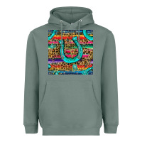 Sage Western Horseshoe And Arrow With Leopard And Serape Seamless Pattern Heavyweight Hoodie - BundleAndBundleShop
