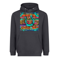 Smoke Western Horseshoe And Arrow With Leopard And Serape Seamless Pattern Heavyweight Hoodie - BundleAndBundleShop