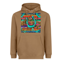 Toasted Coconut Western Horseshoe And Arrow With Leopard And Serape Seamless Pattern Heavyweight Hoodie - BundleAndBundleShop