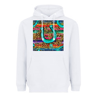 White Western Horseshoe And Arrow With Leopard And Serape Seamless Pattern Heavyweight Hoodie - BundleAndBundleShop