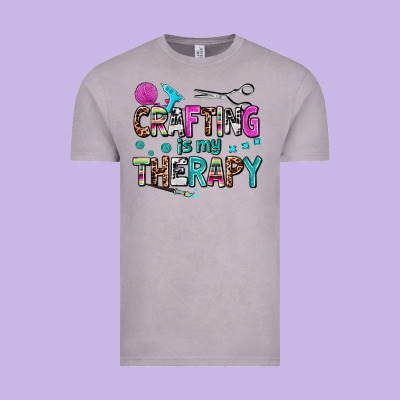 Crafting Is My Therapy Vintage Tee Designed By Adodesignshop