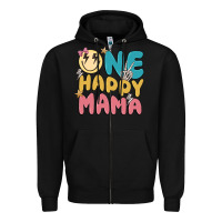 Black one happy mama Zipper Hoodie - MaliasSmallBusiness