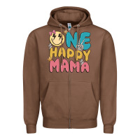 Chestnut one happy mama Zipper Hoodie - MaliasSmallBusiness