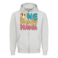 Dove Grey one happy mama Zipper Hoodie - MaliasSmallBusiness