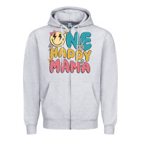 Heather Grey one happy mama Zipper Hoodie - MaliasSmallBusiness