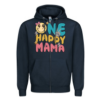 Navy one happy mama Zipper Hoodie - MaliasSmallBusiness