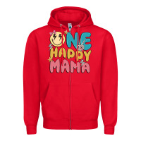 Red one happy mama Zipper Hoodie - MaliasSmallBusiness