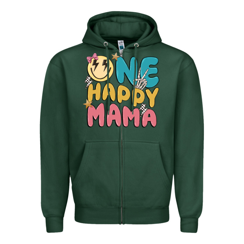 One Happy Mama Zipper Hoodie by MaliasSmallBusiness | Teevron