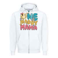 White one happy mama Zipper Hoodie - MaliasSmallBusiness