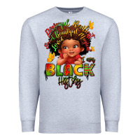 Heather Grey empowering black heritage Premium Sweatshirt - LillyAllenDesigns