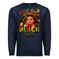 Navy empowering black heritage Premium Sweatshirt - LillyAllenDesigns