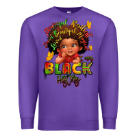 Purple empowering black heritage Premium Sweatshirt - LillyAllenDesigns