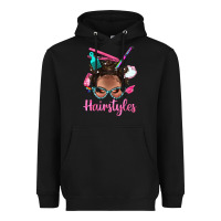 Black Afro Bantu Knots Hairstyles Messy Bun With Clasp Bbs Heavyweight Hoodie - BundleAndBundleShop