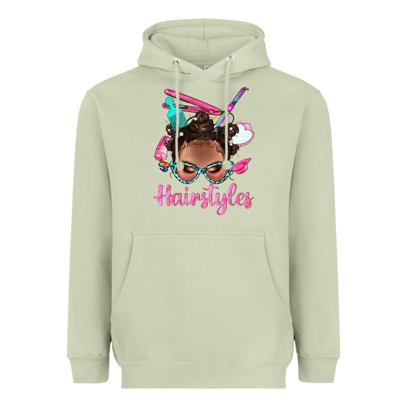 Afro Bantu Knots Hairstyles Messy Bun With Clasp Bbs Heavyweight Hoodie by BundleAndBundleShop | Teevron