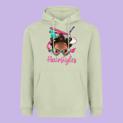 Afro Bantu Knots Hairstyles Messy Bun With Clasp Bbs Heavyweight Hoodie Designed By Bundleandbundleshop