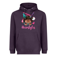 Plum Afro Bantu Knots Hairstyles Messy Bun With Clasp Bbs Heavyweight Hoodie - BundleAndBundleShop
