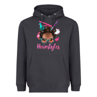 Smoke Afro Bantu Knots Hairstyles Messy Bun With Clasp Bbs Heavyweight Hoodie - BundleAndBundleShop