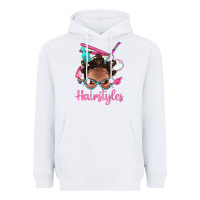 White Afro Bantu Knots Hairstyles Messy Bun With Clasp Bbs Heavyweight Hoodie - BundleAndBundleShop