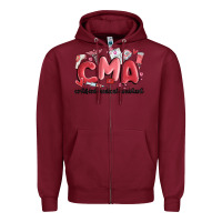Burgundy valentines day cma Zipper Hoodie - MaliasSmallBusiness