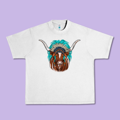Texas Longhorn Indian Headdress Urban Heavy Tee Designed By Jahusdesignshop