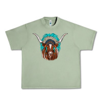 Oil Green texas longhorn indian headdress Urban Heavy Tee - JahusDesignShop