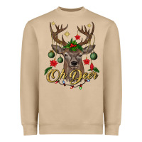Mushroom oh deer Christmas Heavyweight Sweatshirt - BundleAndBundleShop