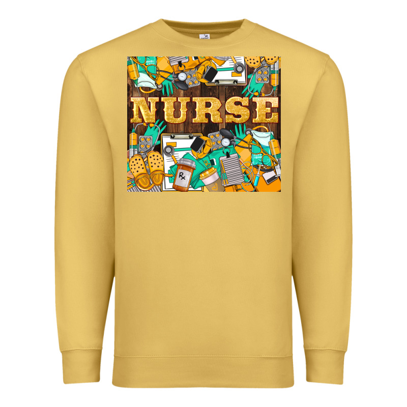 Green And Yellow Nurse Premium Sweatshirt by LillyAllenDesigns | Teevron