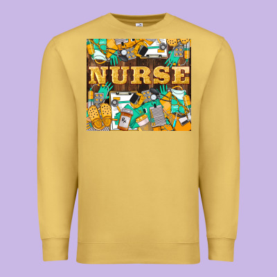 Green And Yellow Nurse Premium Sweatshirt Designed By Lillyallendesigns