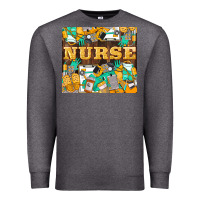 Charcoal Heather Green And Yellow Nurse Premium Sweatshirt - LillyAllenDesigns