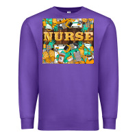 Purple Green And Yellow Nurse Premium Sweatshirt - LillyAllenDesigns