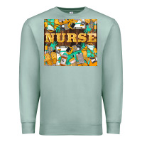 Seafoam Green And Yellow Nurse Premium Sweatshirt - LillyAllenDesigns