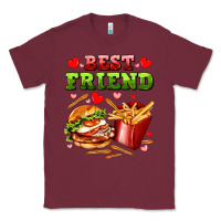 Burgundy best friend hamburger potatoes Classic Tee - AdoDesignShop