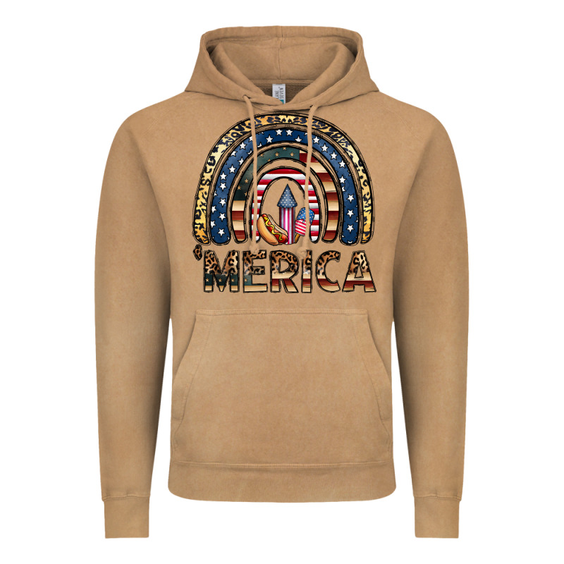 Merica Rainbow Vintage Hoodie by CowhideDigitalArt | Teevron