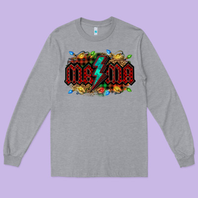 Lightning Bolt Mama Christmas Long Sleeve Tee Designed By Jasminsmagicworld
