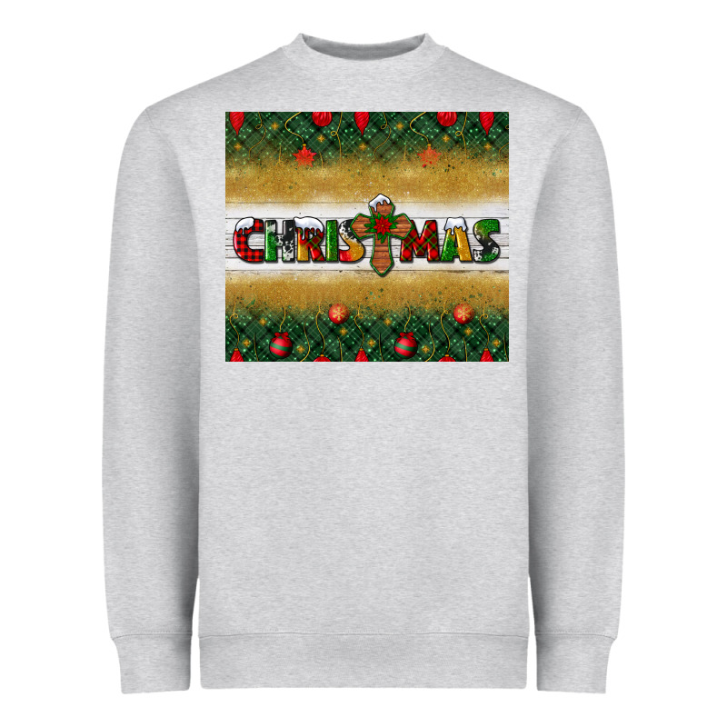 Christmas With Cross Heavyweight Sweatshirt by BundleAndBundleShop | Teevron