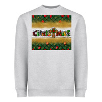 Heather Grey Christmas with cross Heavyweight Sweatshirt - BundleAndBundleShop