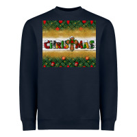 Navy Christmas with cross Heavyweight Sweatshirt - BundleAndBundleShop