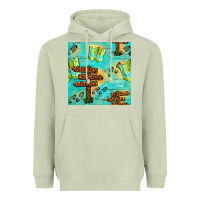 Matcha Wooden Signboard And Gamping Map Seamless Pattern Heavyweight Hoodie - BundleAndBundleShop