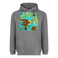 Storm Wooden Signboard And Gamping Map Seamless Pattern Heavyweight Hoodie - BundleAndBundleShop