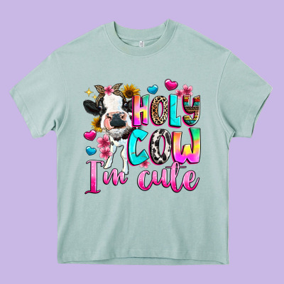 Holy Cow  M Cute Heavy Core Tee Designed By Texasbilliewilder