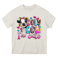 Cream holy cow  m cute Heavy Core Tee - texasbilliewilder