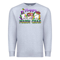 Heather Grey mardi gras celebration with teeth Premium Sweatshirt - LillyAllenDesigns