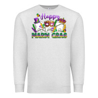 Oatmeal Heather mardi gras celebration with teeth Premium Sweatshirt - LillyAllenDesigns