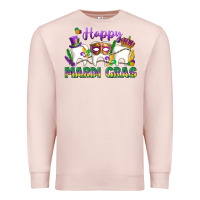Pale Pink mardi gras celebration with teeth Premium Sweatshirt - LillyAllenDesigns