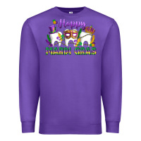 Purple mardi gras celebration with teeth Premium Sweatshirt - LillyAllenDesigns