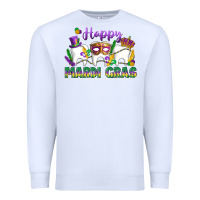 White mardi gras celebration with teeth Premium Sweatshirt - LillyAllenDesigns
